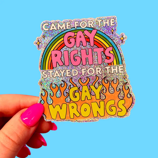 Gay Wrongs Glitter Sticker | The Peach Fuzz