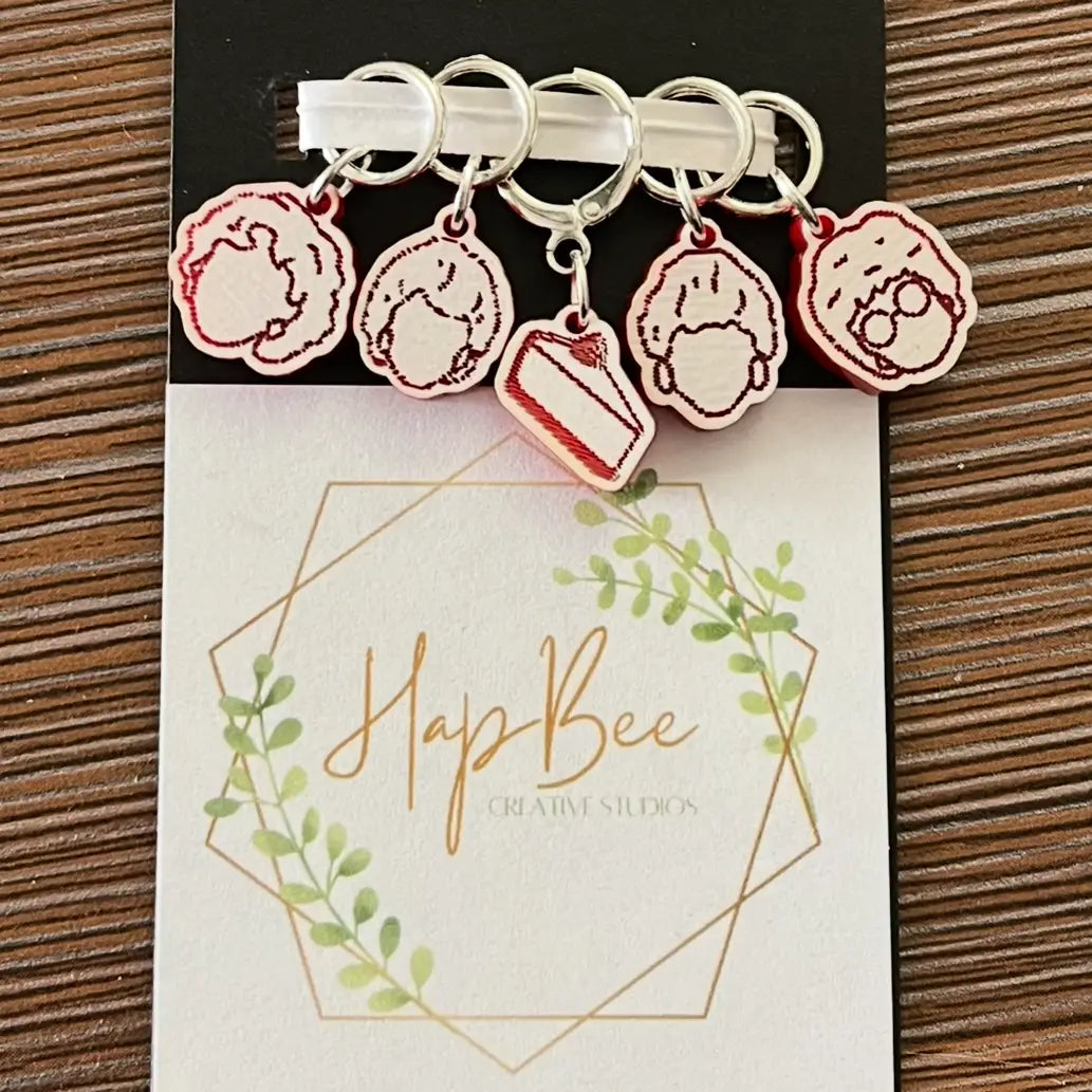 Golden Girls Stitch Marker Set | HapBee Creative Studios