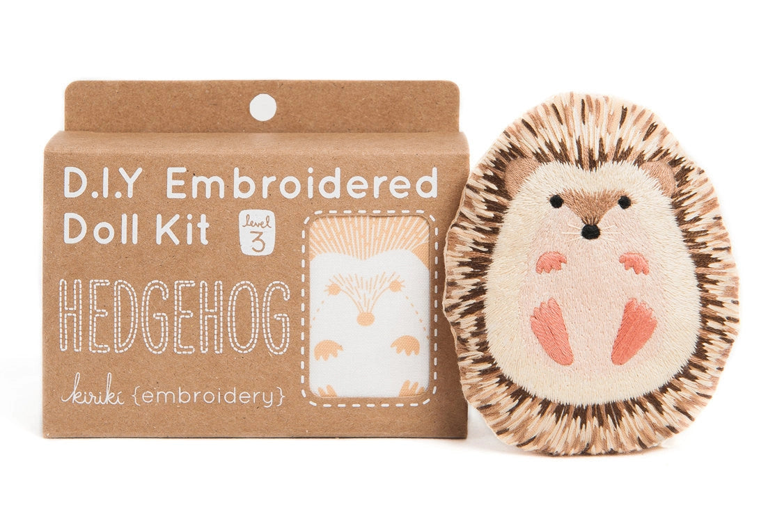 Embroidered Hedgehog Plushie Kit | Kiriki Press