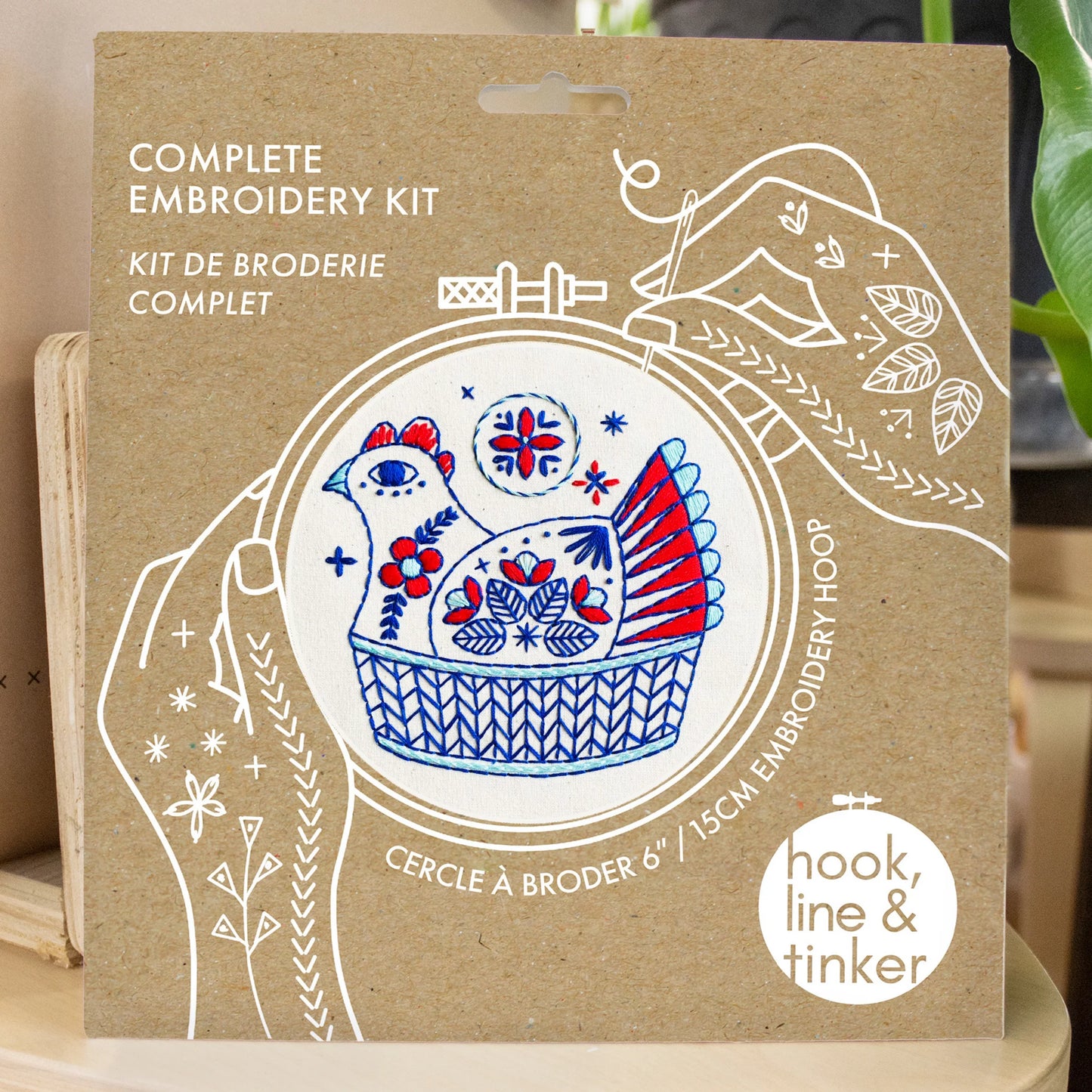 French Hen Embroidery Kit | Hook, Line & Tinker