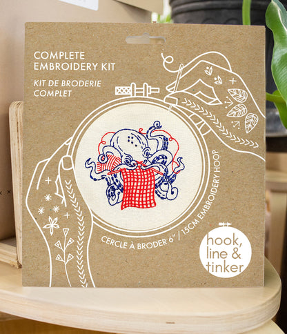 Knitting Octopus Embroidery Kit | Hook, Line & Tinker