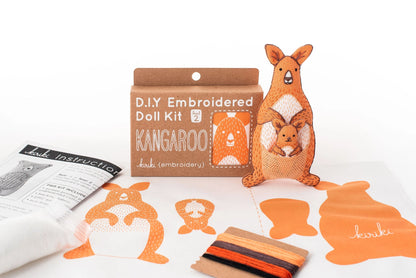 Embroidered Kangaroo Plushie Kit | Kiriki Press