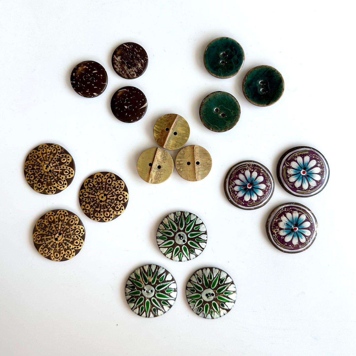 Coconut & Bamboo Buttons - 1 inch and up