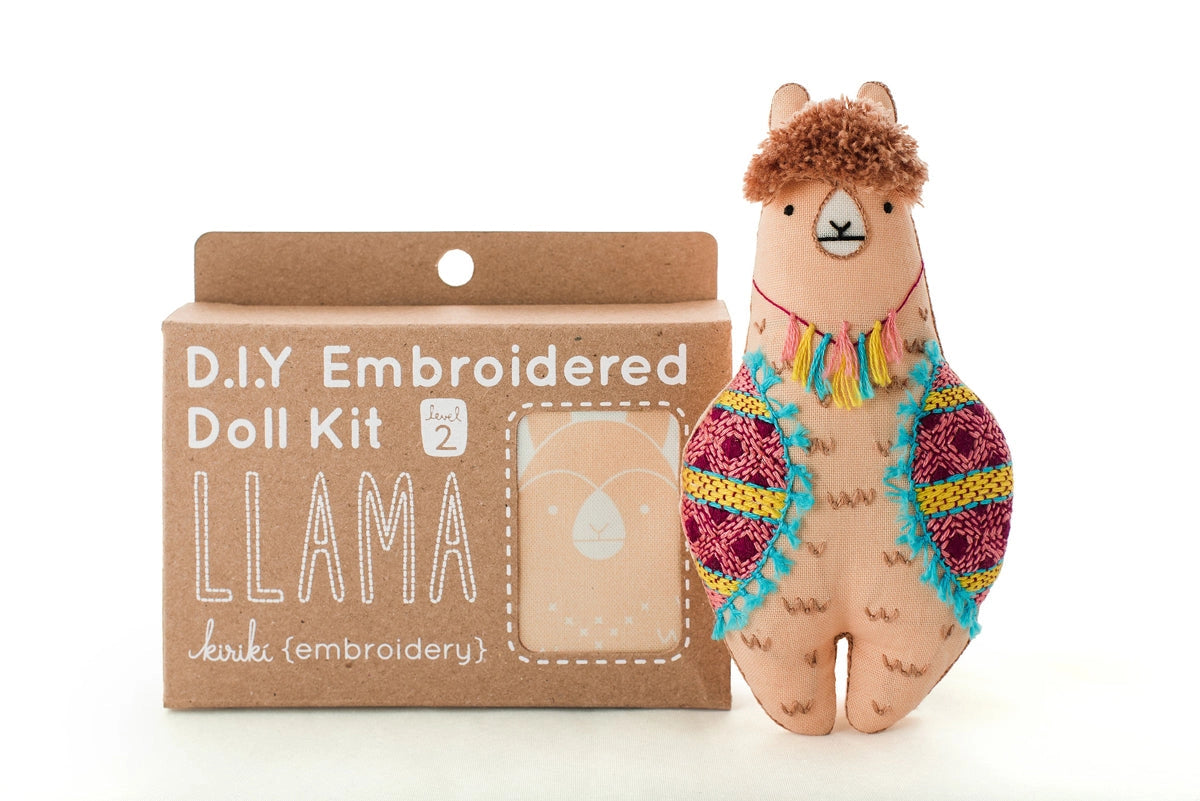 Embroidered Llama Plushie Kit | Kiriki Press