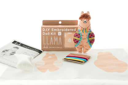 Embroidered Llama Plushie Kit | Kiriki Press