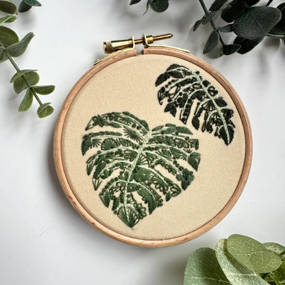 Mighty Monstera Mini Embroidery Kit | Nest Embirdery