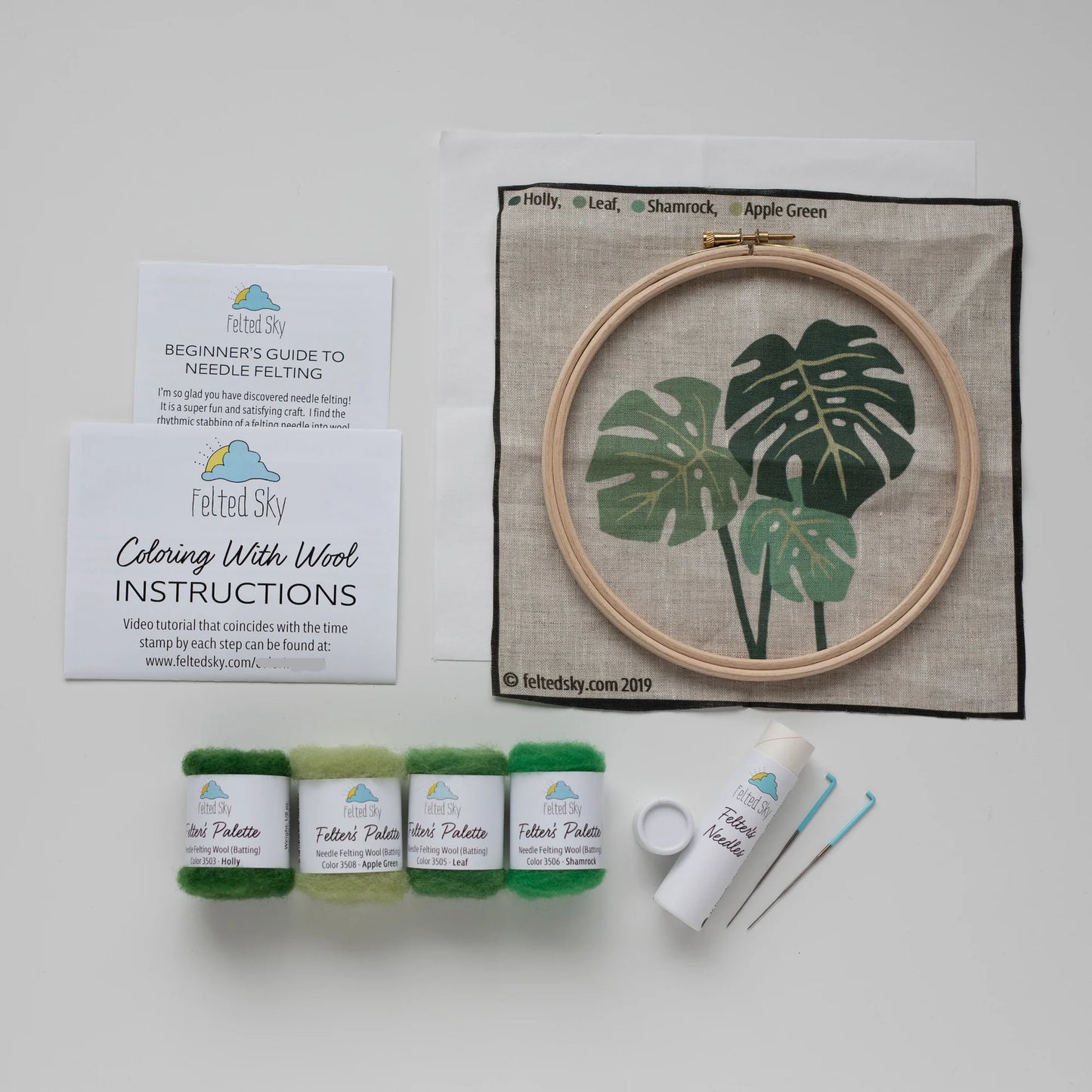 Monstera Needle Felting Kit