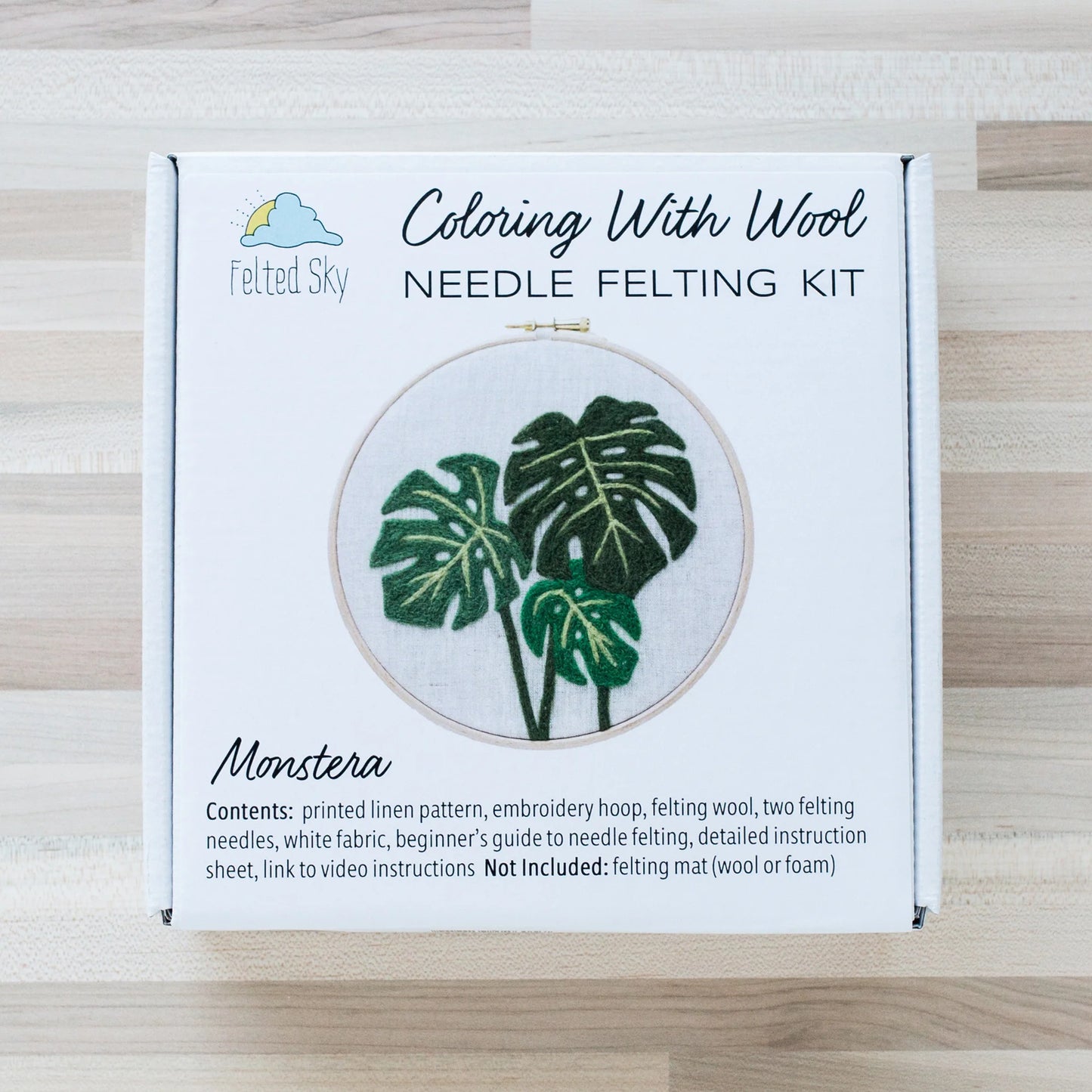 Monstera Needle Felting Kit