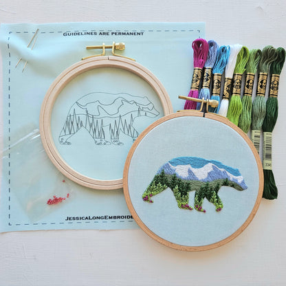 Mountain Bear Embroidery Kit | Jessica Long Embroidery
