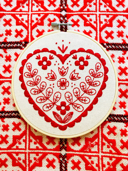 Nordic Heart Embroidery Kit | Hook, Line & Tinker