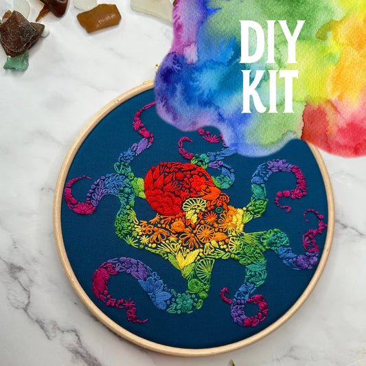 Rainbow Octopus Embroidery Kit | Nest Embroidery