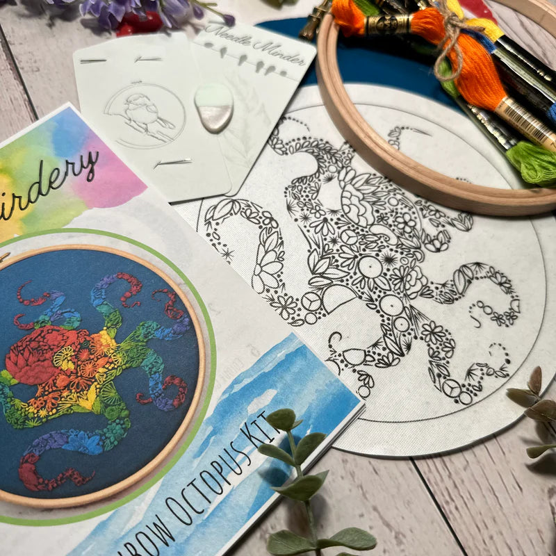 Rainbow Octopus Embroidery Kit | Nest Embroidery