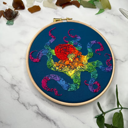 Rainbow Octopus Embroidery Kit | Nest Embroidery