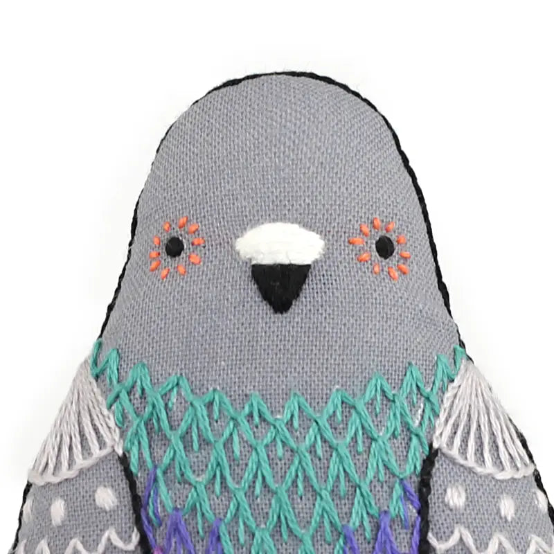 Embroidered Pigeon Plushie Kit | Kiriki Press