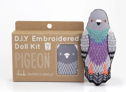 Embroidered Pigeon Plushie Kit | Kiriki Press