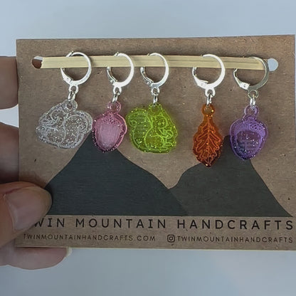 Squirrel & Acorn Shop Exclusive Stitch Markers - Twin Mountain Handcrafts