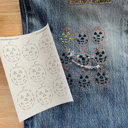 Halloween Mending Pattern Transfers | Wrenbirdarts