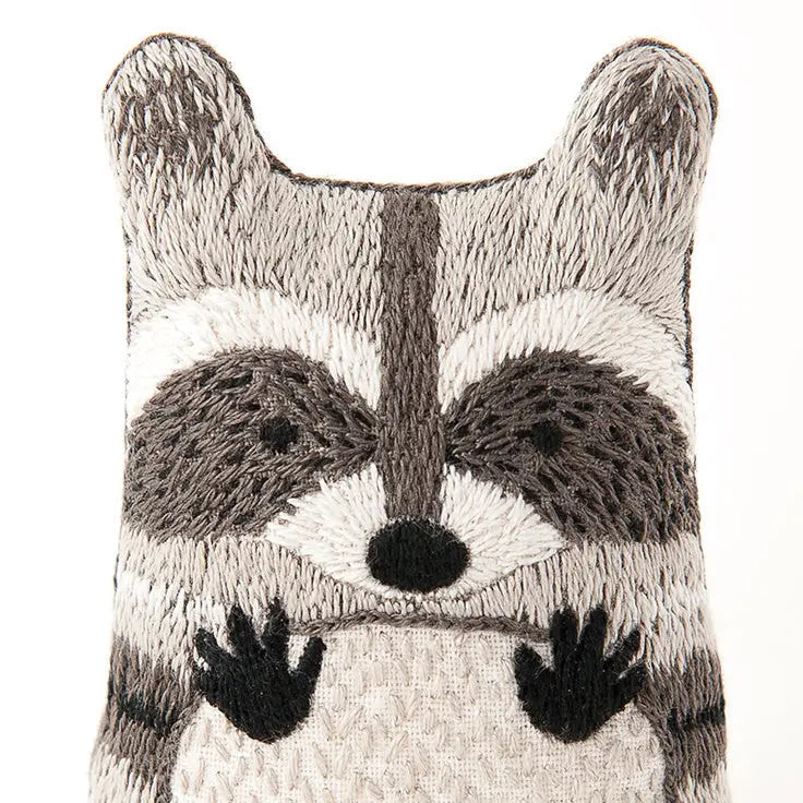 Embroidered Raccoon Plushie Kit | Kiriki Press