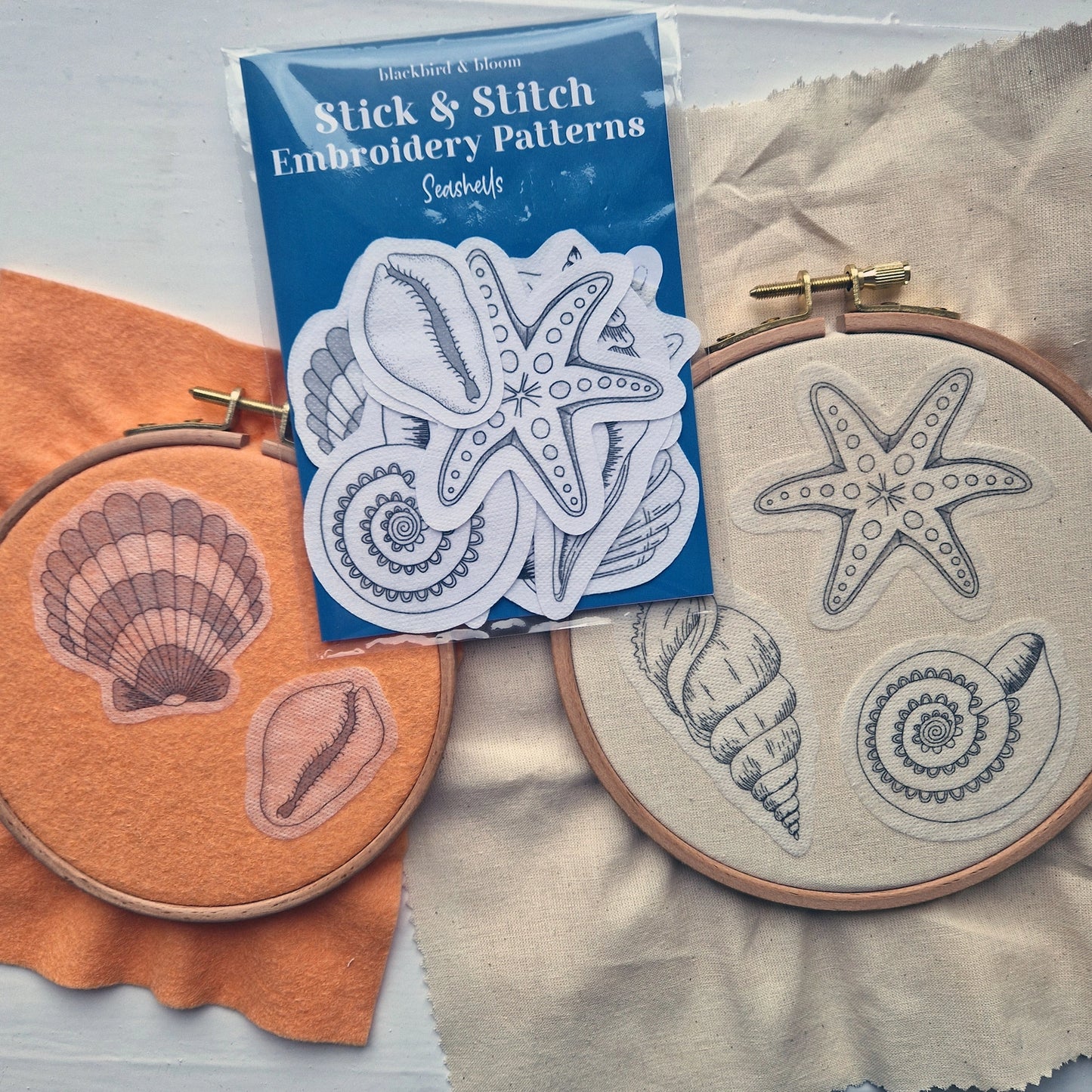 Seashells Stick & Stitch | Blackbird & Bloom
