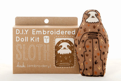 Embroidered Sloth Plushie Kit | Kiriki Press