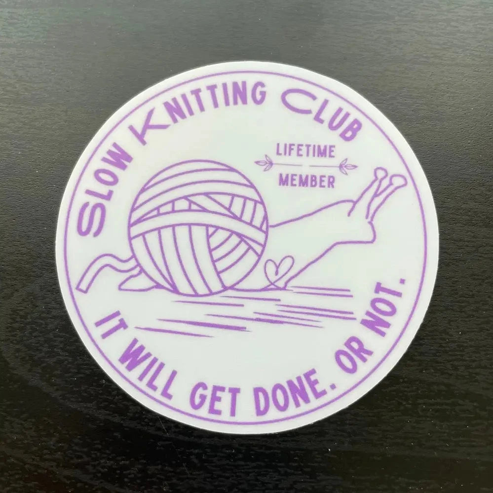 Slow Knitting Club Sticker | Comma Craft Co.