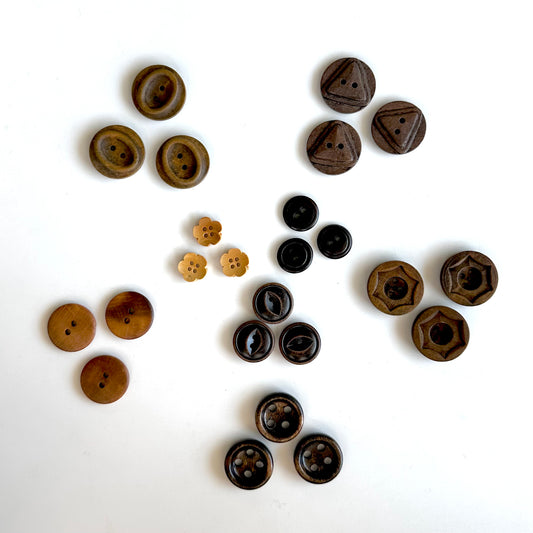 Wood Buttons - 7/8 inch and under