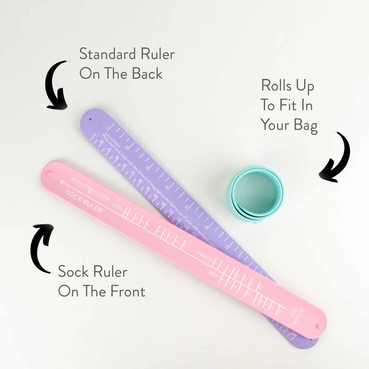 Sock Sizing Bracelet Ruler | Twice Sheared Sheep