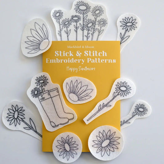 Happy Sunflowers Stick & Stitch | Blackbird & Bloom