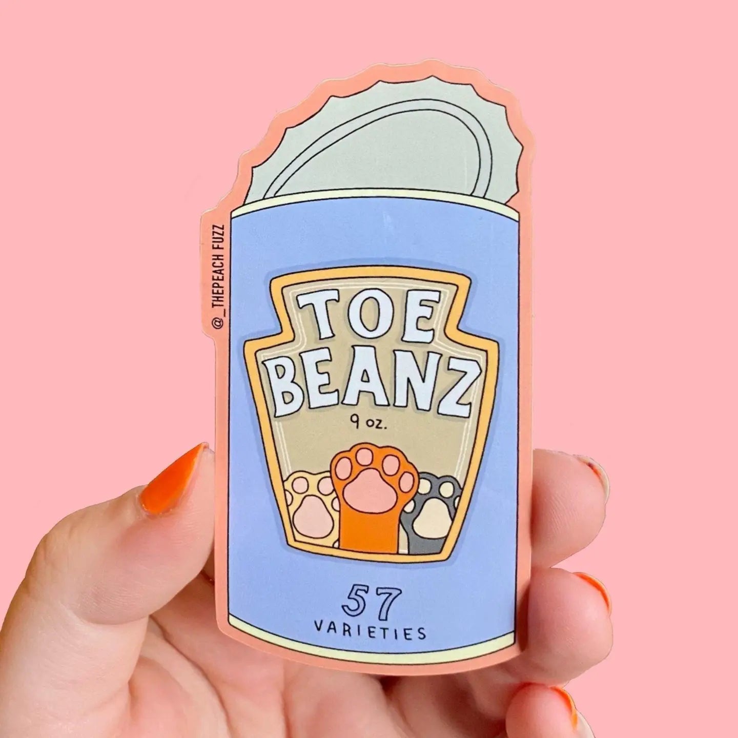Toe Beans Sticker | The Peach Fuzz – Black Squirrel Yarns