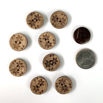 Coconut & Bamboo Buttons under 1 inch
