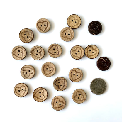 Coconut & Bamboo Buttons under 1 inch