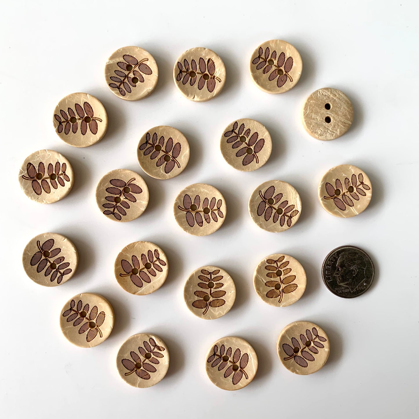 Coconut & Bamboo Buttons under 1 inch