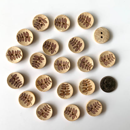 Coconut & Bamboo Buttons under 1 inch