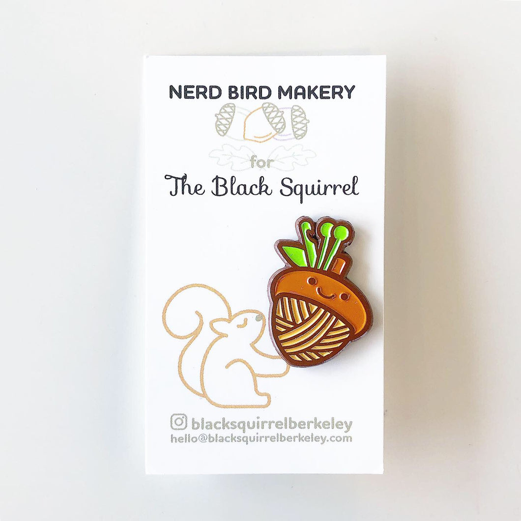 Nuts About Yarn Enamel Pin - Shop Exclusive