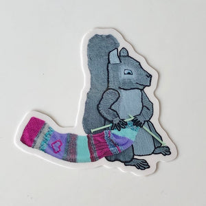 Kal the Knitting Squirrel Sticker - Shop Exclusive