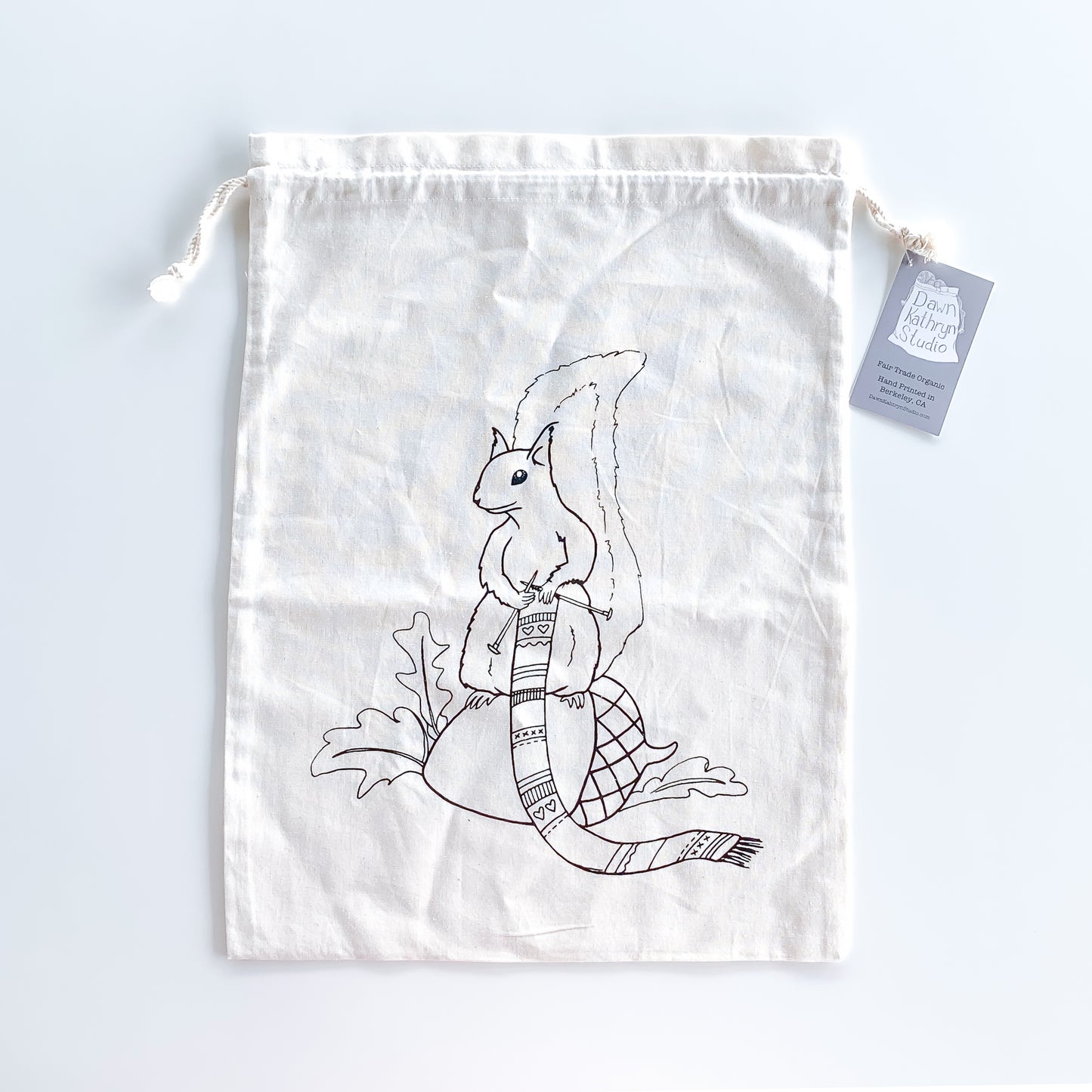 Knitting Squirrel Project Bag | Dawn Kathryn Studios