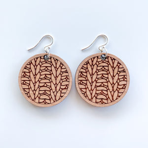 Large Knit Round Earrings