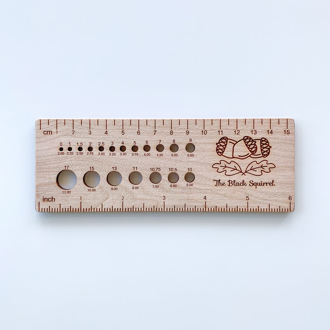 Knitting Needle Sizer and Ruler - Shop Exclusive