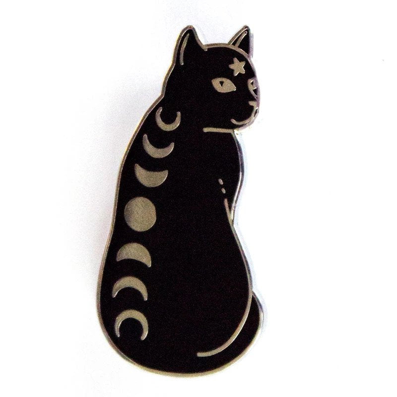 Moon Phase Cat Enamel Pin