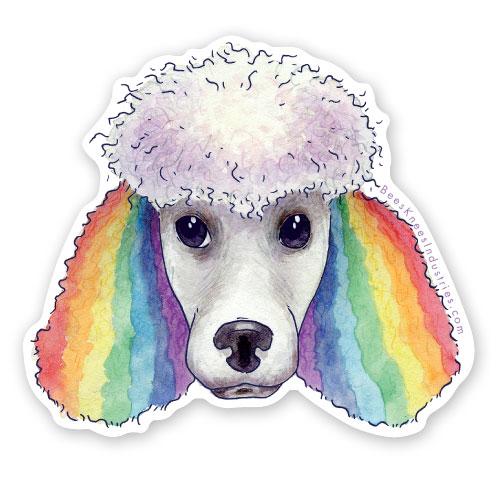 Rainbow Poodle Sticker