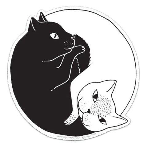 Yin Yang Cat Sticker