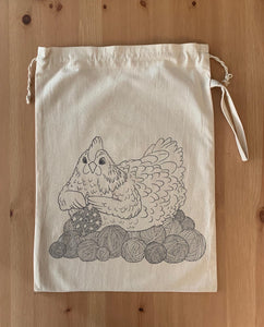 Crocheting Chicken Project Bag