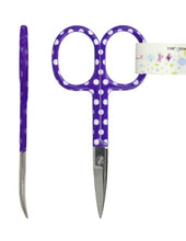 Load image into Gallery viewer, Bright Dot Curved Tip Embroidery Scissors
