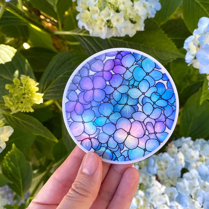 Holographic Hydrangea Sticker