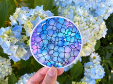 Load image into Gallery viewer, Holographic Hydrangea Sticker
