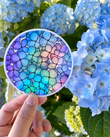 Holographic Hydrangea Sticker