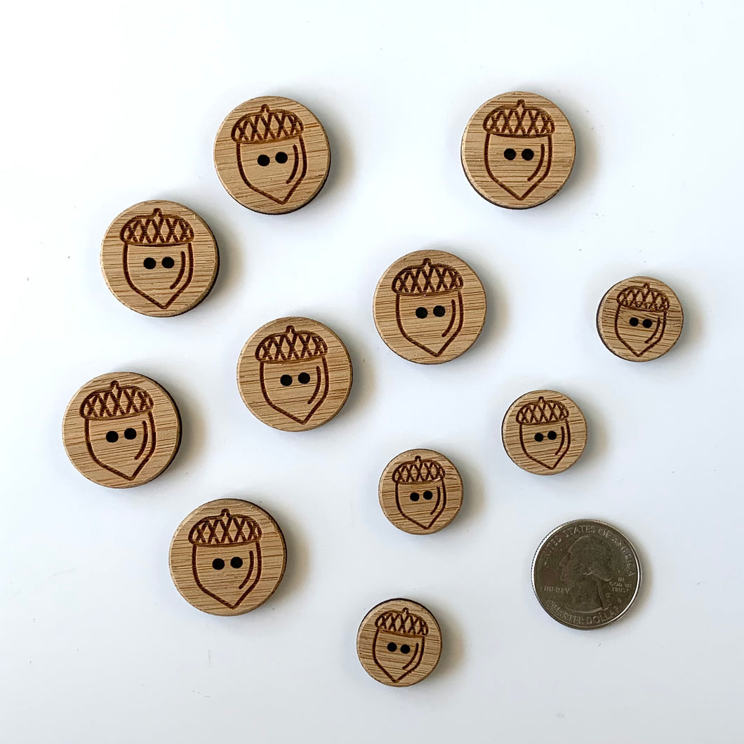 Acorn Washable Bamboo Buttons - Shop Exclusive